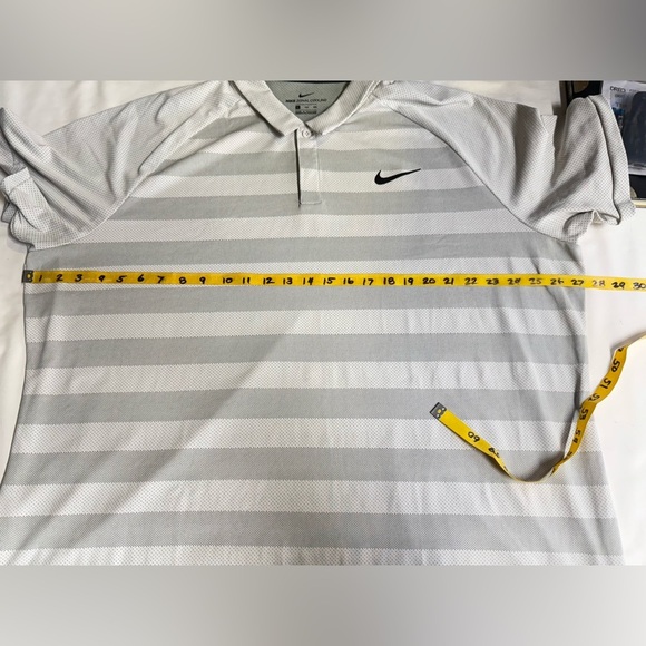 NIKE Men's Tonal Cooling beige and gray striped Polo Shirt size XXL - Picture 13 of 14